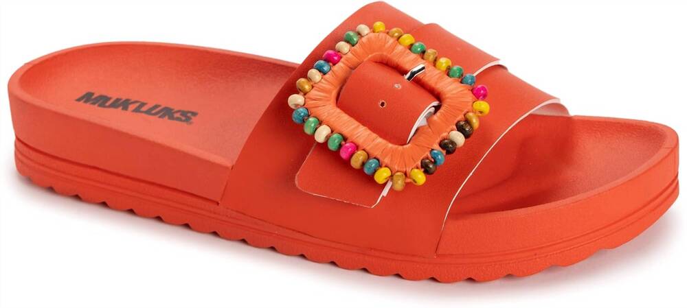 NEW MUK LUKS women's grand colette sandal in orange